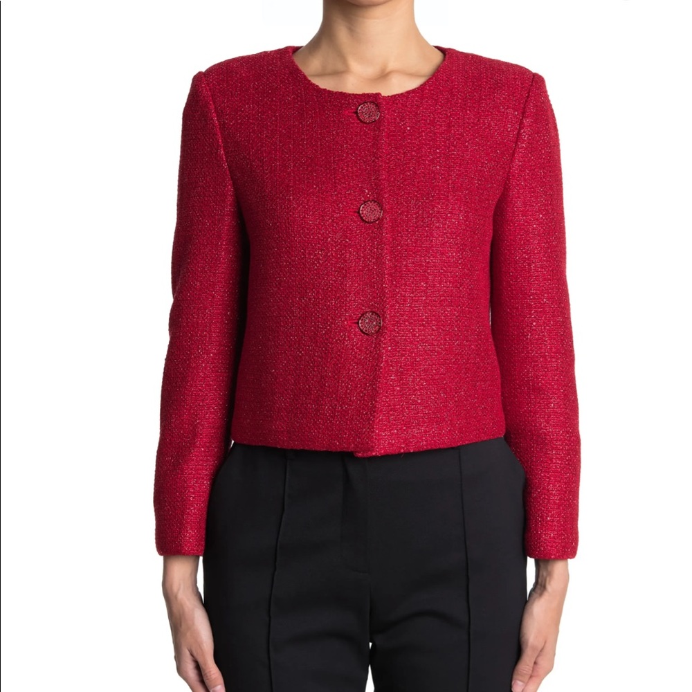 ST. JOHN COLLECTION Allover Sequin Tweed Knit Jacket